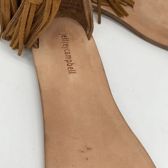 Jeffrey Campbell Borla Tan Suede Fringe Tassel - Picture 3 of 8